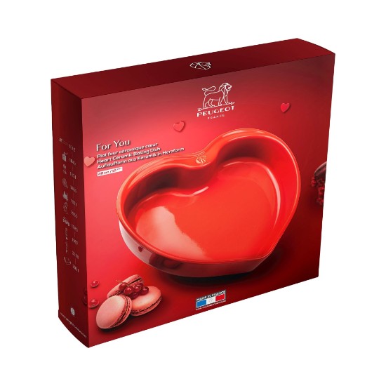 Fuente para horno en forma de corazón, cerámica, 26 cm/1,7 L, "Appolia" - Peugeot