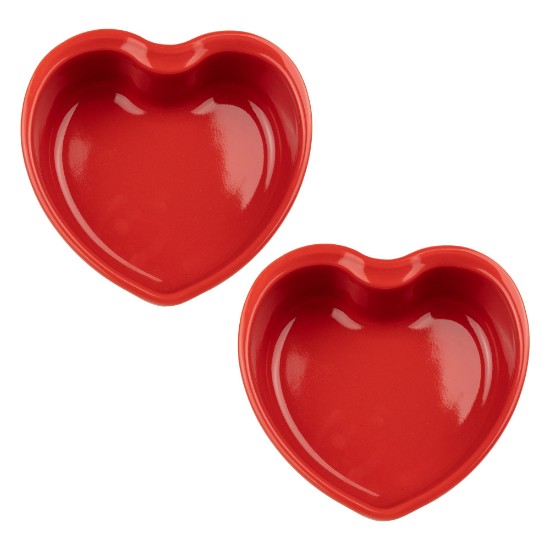 Juego de 2 fuentes para horno en forma de corazón, cerámica, 13,5 cm/0,85 L, "Appolia" - Peugeot