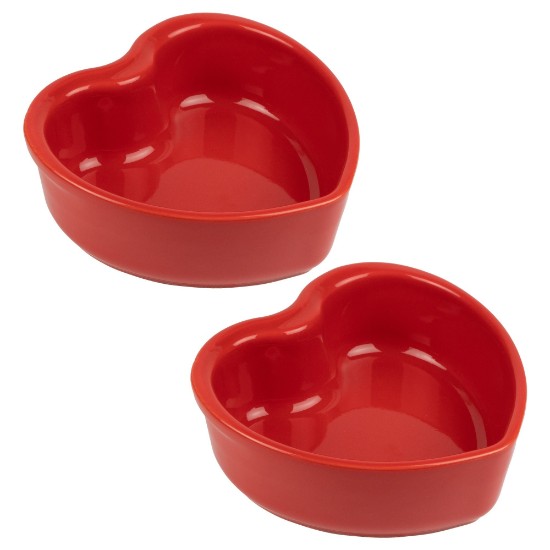 Set med 2 hjärtformade ramekin bakformar, keramik, 13,5 cm/0,85 L, "Appolia" - Peugeot