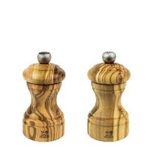 Set of 2 salt and pepper grinders, 10 cm, 'Bistro', 'Olive' - Peugeot