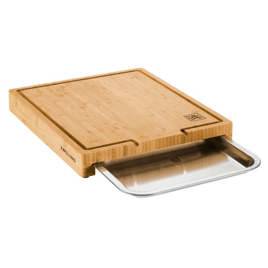 Bambu skärbräda, med uppsamlingsbricka, 39 x 30 cm, "BBQ+" - Zwilling