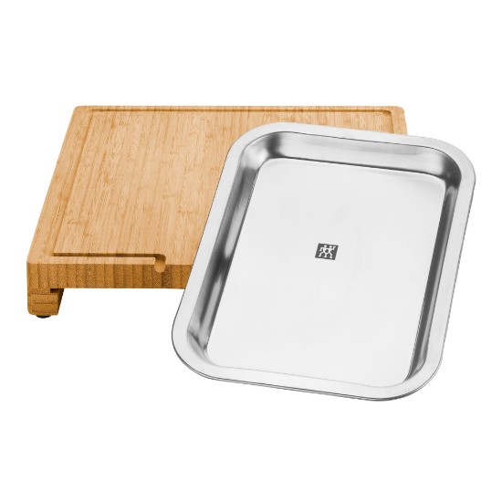 Tabla de cortar de bambú, con bandeja colectora, 39 x 30 cm, "BBQ+" - Zwilling