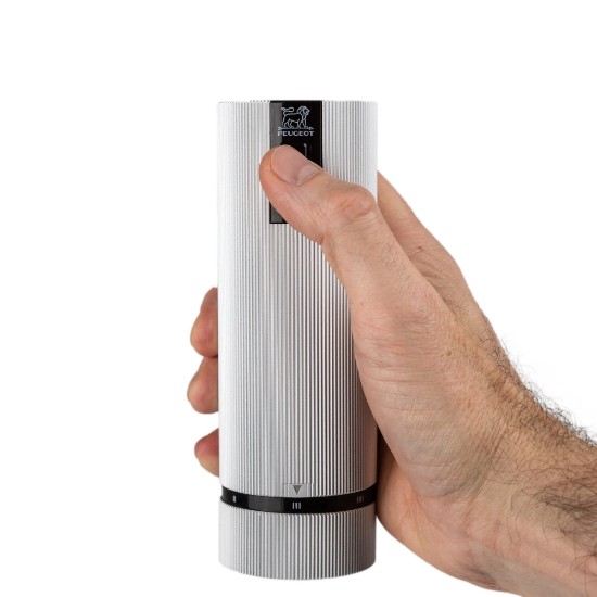 Electric salt grinder, 15 cm, 'Line', Aluminium - Peugeot