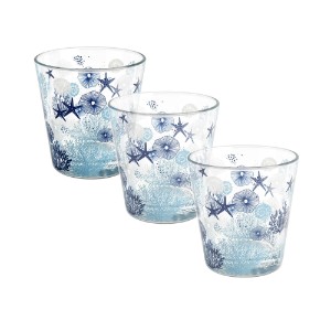 Set of 3 water glasses, made of glass, 270 ml "Coral" - Decover