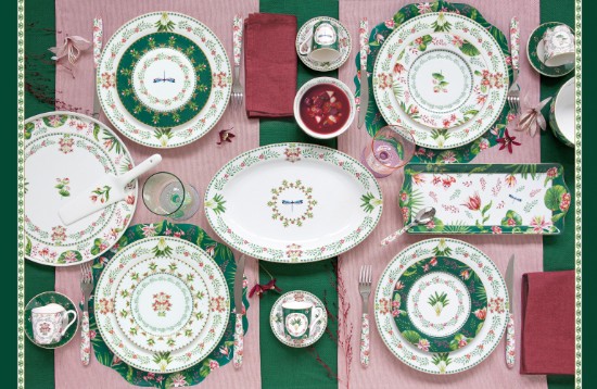 Serving tray, porcelain, 35 × 15 cm, "Botanique Chic" - Nuova R2S