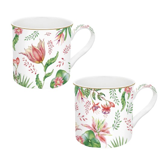 Set of 2 mugs, porcelain, 300 ml, "Botanique Chic" - Nuova R2S