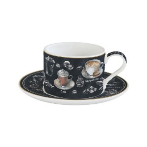 Чаша за кафе с чинийка, порцелан, 240 мл, "Barista" - Nuova R2S