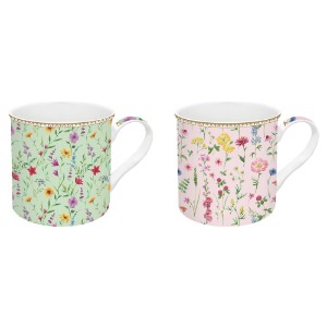 Set of 2 mugs, porcelain, 300 ml, "Meadow Flowers" - Nuova R2S
