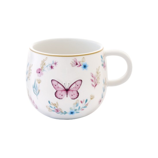 Mug, porcelain, 400 ml, embossed design, "Fancy Garden" - Easy Life