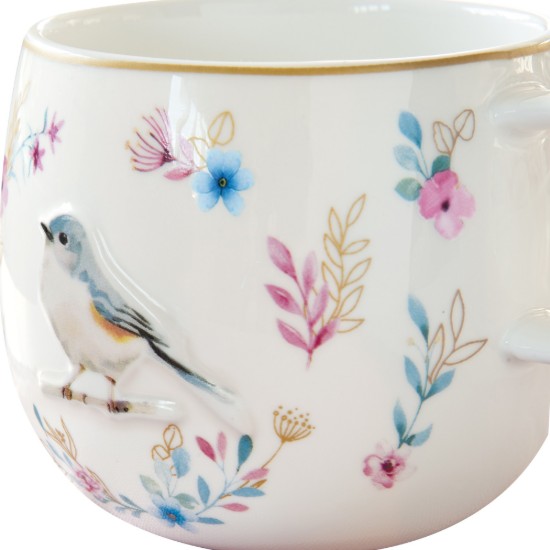 Mug, porcelain, 400 ml, embossed design, "Fancy Garden" - Easy Life