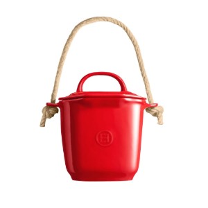 Kompostbehållare, keramik, 25x20,5cm/3,25L, Burgundy - Emile Henry