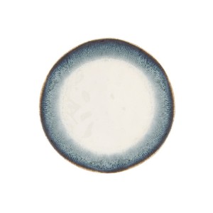 Assiette plate, porcelaine, 21 cm, bleue, "Nuances" - Nuova R2S