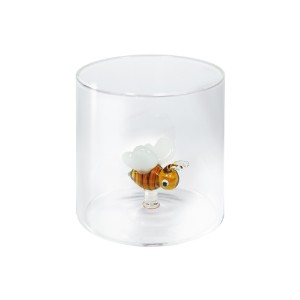 Geriamasis stiklas su vidaus apdaila, borosilikatinis stiklas, 250 ml, bičių - WD Lifestyle
