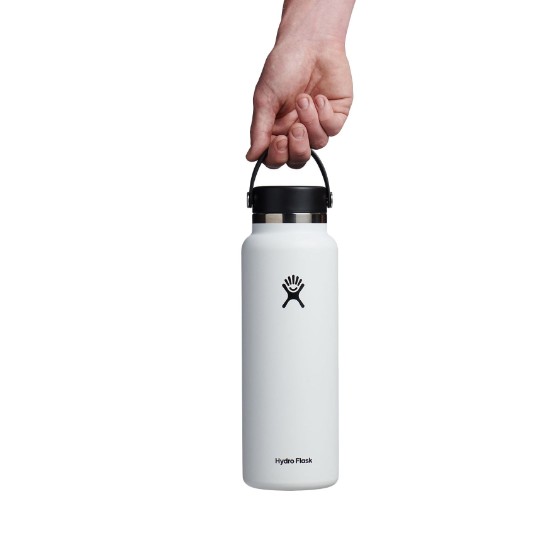 Θερμομονωτικό μπουκάλι, ανοξείδωτο, 1,18L, "Wide Mouth", White - Hydro Flask