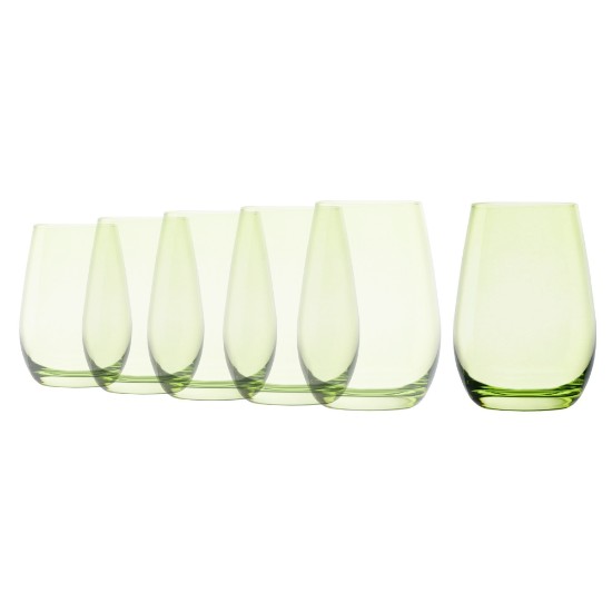Set de 6 vasos de agua ELEMENTS, de vidrio, 465 ml, verde - Stölzle