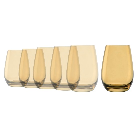 Set of 6 ELEMENTS water glasses, made of glass, 465 ml, amber colour - Stölzle
