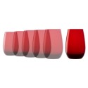 Set di 6 bicchieri da acqua, in vetro, 465 ml, "Elements", rosso - Sto