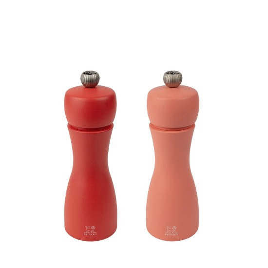 Set of 2 salt and pepper grinders, 15 cm, "Tahiti Fire", Bricks&Flame - Peugeot