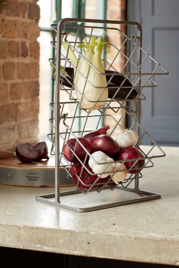 Poschodový kôš na ovocie a zeleninu, 25 x 22 x 41,5 cm, uhlíková oceľ - od Kitchen Craft