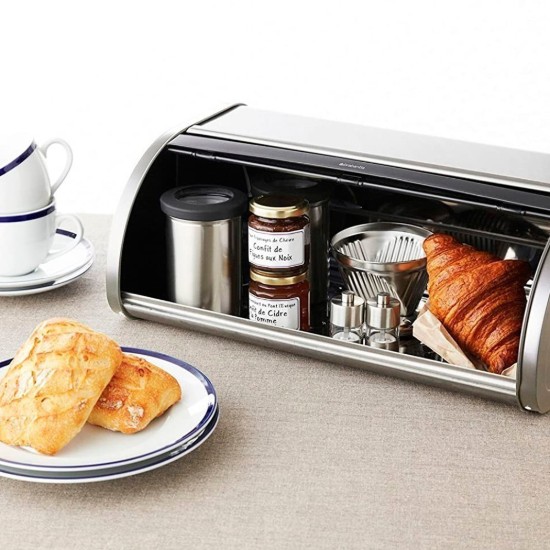 Broodtrommel, 44,5 x 26,2 cm, roestvrij staal, Brilliant Steel - Brabantia