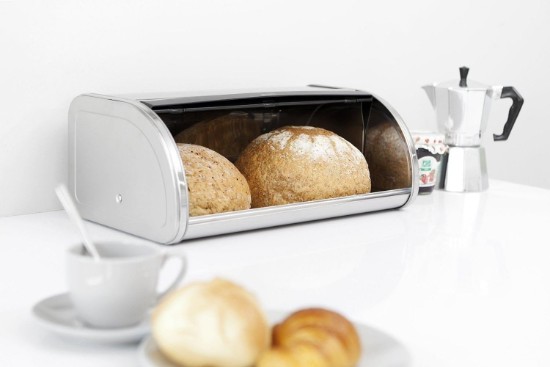 Bread box, 44.5 x 26.2 cm, stainless steel, Matt Steel - Brabantia