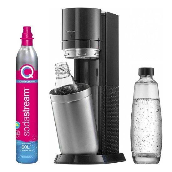 Máquina de refrigerante DUO, 2 garrafas incluídas, Preto Metálico - SodaStream