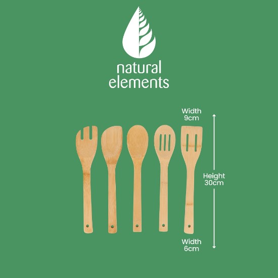 5-delni set posod, 36 cm, bambus, "Natural Elements" - Kitchen Craft