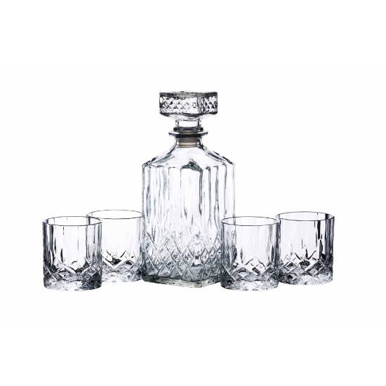 Set di decanter e bicchieri da whisky, 5 pezzi, in vetro - Kitchen Craft