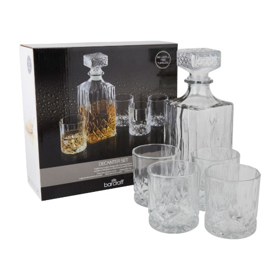 Set of decanter and whisky tumblers, 5 pieces, glass - Kitchen Craft