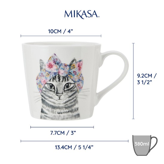 Фарфоровая кружка, 380 мл, кошачий дизайн - Mikasa