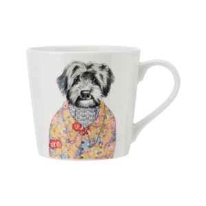Porcelain mug, 380 ml, dog design - Mikasa