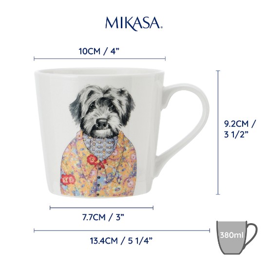 Porcelænskrus, 380 ml, hundedesign - Mikasa