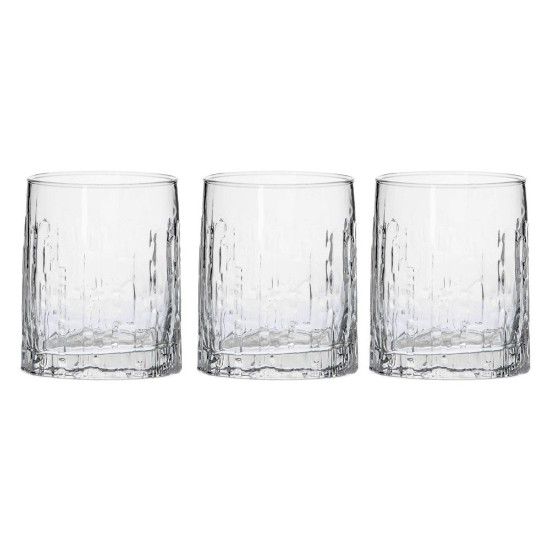 Set of 3 water drinking glasses, made from glass, 285 ml, Oak - Borgonovo