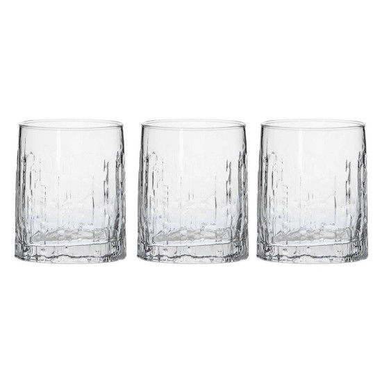 Set 3 pahare apa, sticla, 285ml, "Oak" - Borgonovo