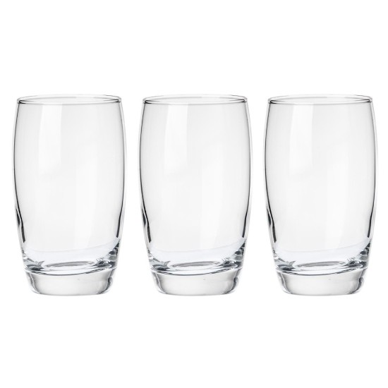 Set van 3 drinkglazen, 420 ml, gemaakt van glas - Borgonovo