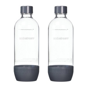 Set of 2 carbonating bottles, plastic, 1 L - SodaStream