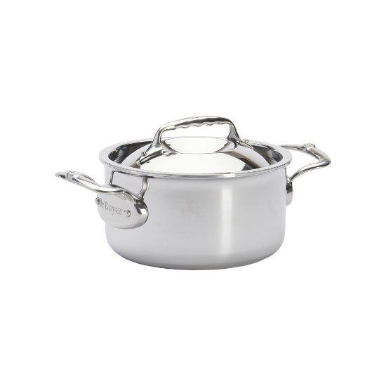 "Affinity" steelpan met deksel, 16 cm / 1,8 l, roestvrij staal - merk "de Buyer"