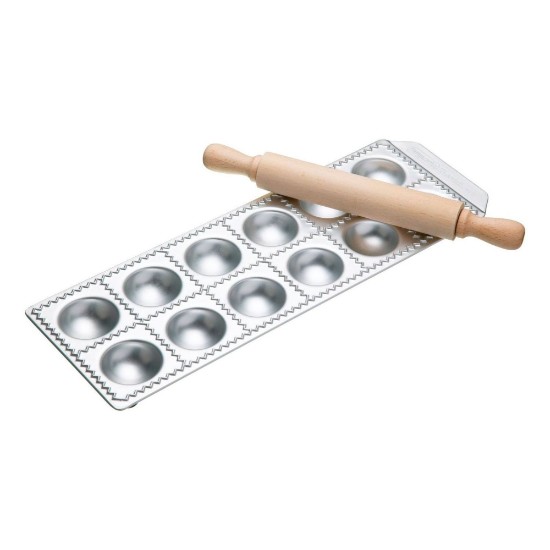 Mould for 12 large Ravioli, with rolling pin - Imperia