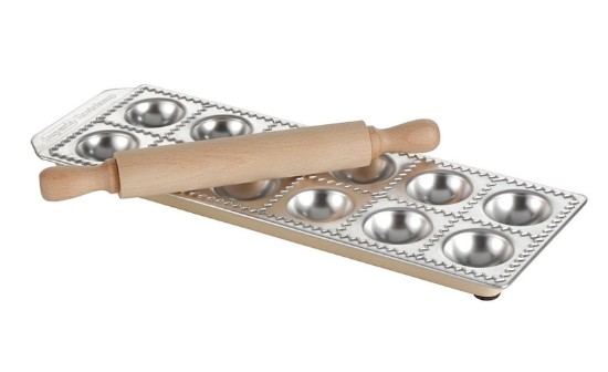 Mould for 12 large Ravioli, with rolling pin - Imperia