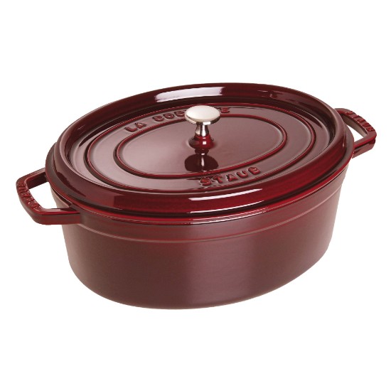 Ovalni lonec za kuhanje Cocotte, litega železa, 33cm/6.7L, Grenadine - Staub