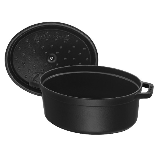Oval Cocotte cooking pot, cast iron, 29 cm/4.2L, Black - Staub