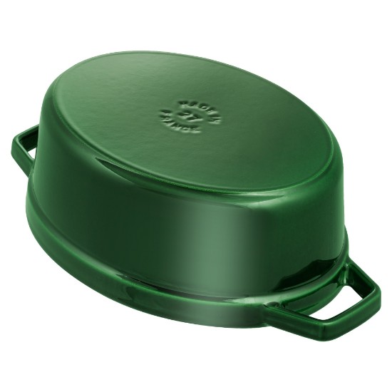 Oval Cocotte cooking pot, cast iron, 27cm/3.2L, Basil - Staub