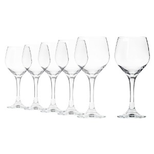 6-delt vinglassæt, lavet af glas, 470ml, "Ducale" - Borgonovo