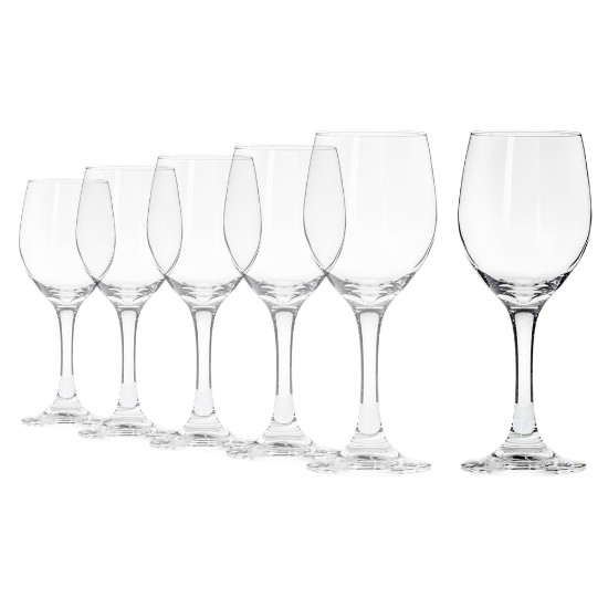 Ensemble de 6 verres à vin, en verre, 380 ml, "Ducale" - Borgonovo