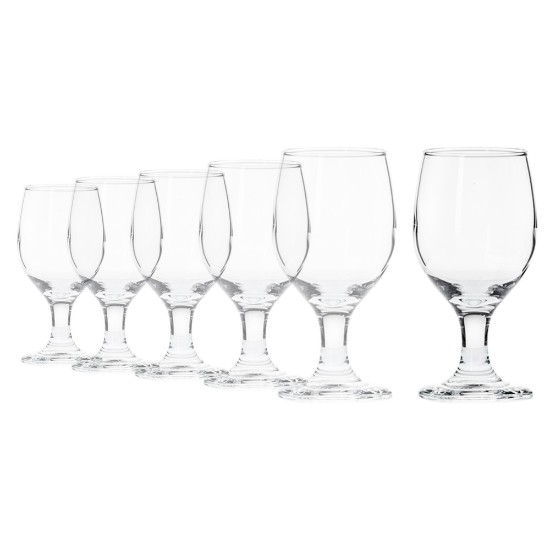 Conjunto de copos de água de 6 peças, em vidro, 310 ml, "Ducale" - Borgonovo