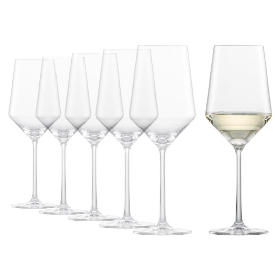 Service de verres à vin blanc 6 pièces, en verre cristallin, 408 ml, 'Pure' - Schott Zwiesel