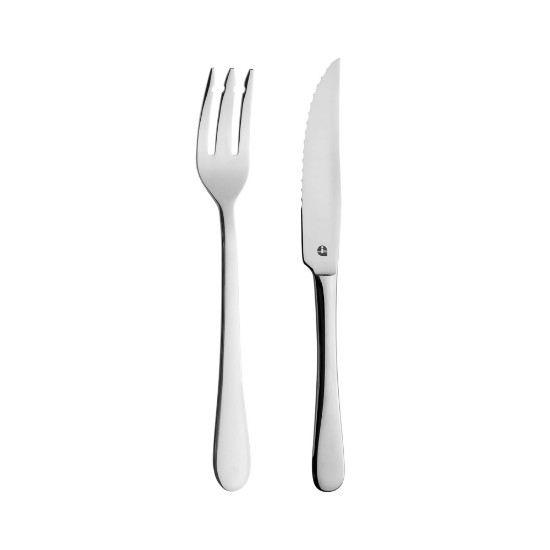 Stek gaffel och kniv set, 12 delar, rostfritt stål, "Windsor" - Grunwerg