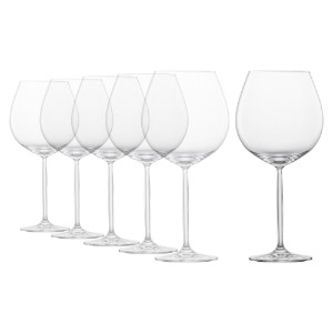6-delt Bourgogne vinglassæt, krystallinsk glas, 840 ml, 'Diva' - Schott Zwiesel