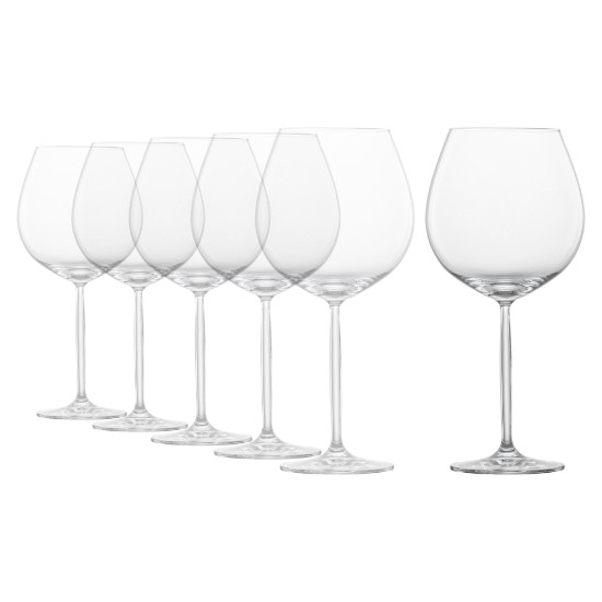 6 parçalı Bordo şarap kadehi seti, kristal cam, 840 ml, 'Diva' - Schott Zwiesel