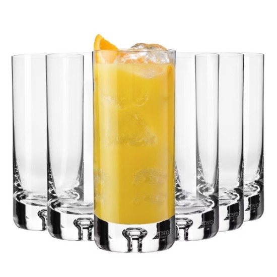 Coffret de 6 verres Long Drinks en verre cristallin, 300 ml, "Legend" - Krosno